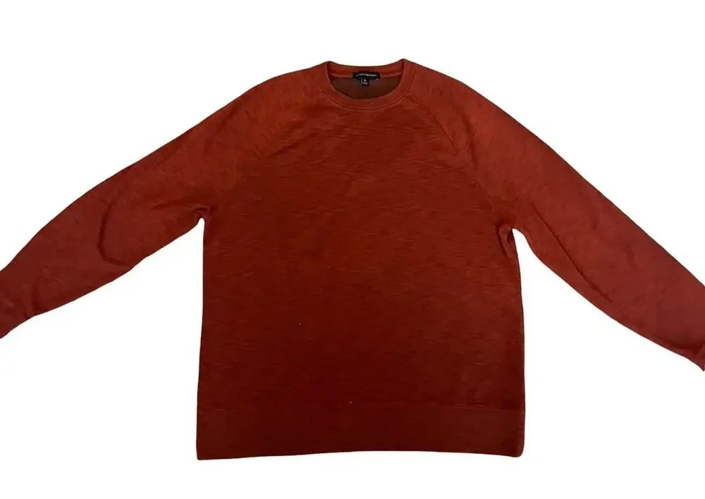 Banana Republic XL Merino Wool Blend Sweater Rust Orange Crewneck